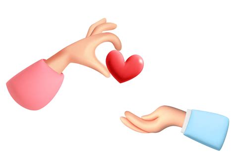 One Hand Gives Heart To Another Hand 3d Vector Design 9155993 Vector Art At Vecteezy