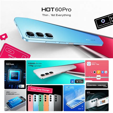 Infinix HOT 60 Pro Smartphone 8GB 256GB MediaTek Helio G200 6 78 1 5K 144Hz AMOLED