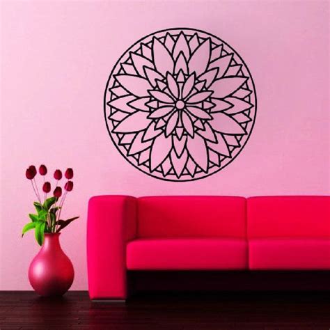 Mandala Wall Decals Flowers Pattern Sticker Yoga Oum Om