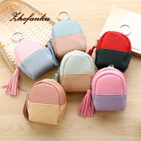 Color Random New Handbag Key Chain Mini Leather Keychain Coin Purse