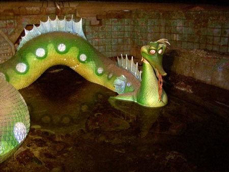 Half-submerged dragon from Disney World's closed underwater ride 20,000 ...