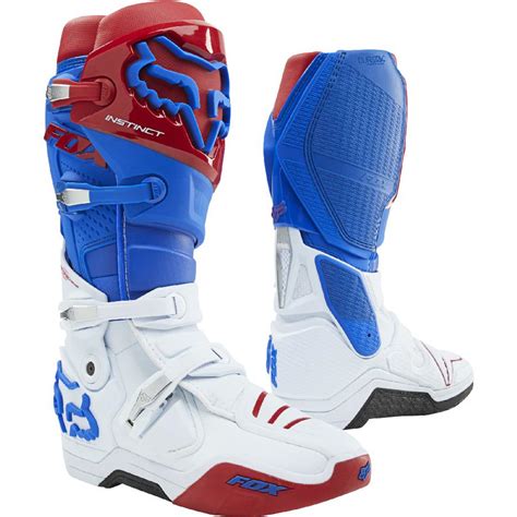 Bottes Cross Instinct Fox Bleu Blanc Rouge Moto Axxe Fr Bottes Cross