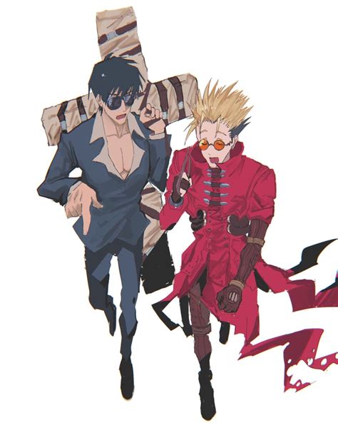 Vash The Stampede And Nicholas D Wolfwood Trigun Drawn By Decided