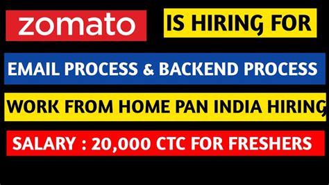 Work From Home Jobs Pan India Hiring Zomato Process Email