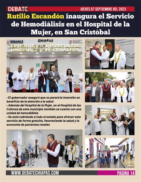 Rutilio Escandón Inaugura El Servicio De Hemodiálisis En El Hospital De