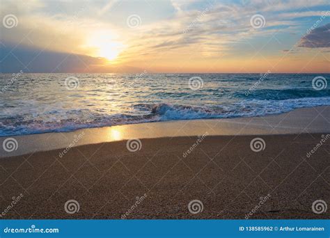 Tropical Sandy Beach. Sunset Seascape Stock Photo - Image of sandy ...