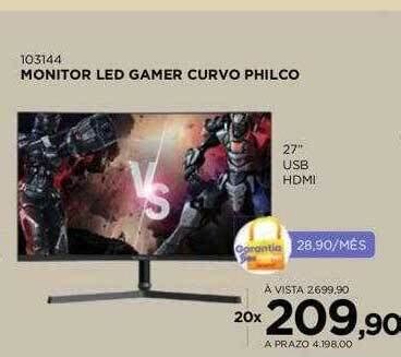 Monitor Led Gamer Curvo Philco Oferta Na Benoit