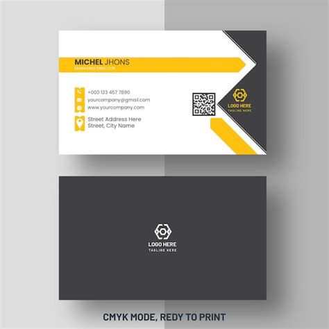 Carte De Visite Noire élégante | Vecteur Premium