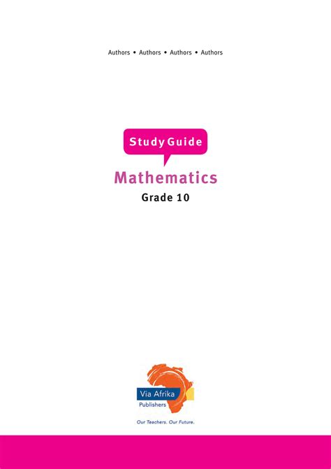 Solution Grade 10 Mathematics Study Guide Studypool