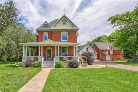 Victorian Brick Farmhouse For Sale W Barns On River On Acres