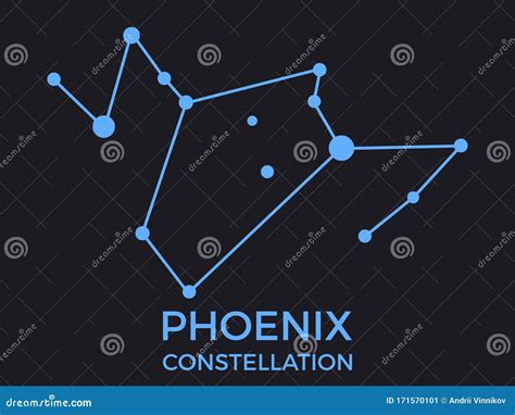 Phoenix Constellation Stars In The Night Sky Cluster Of Stars And