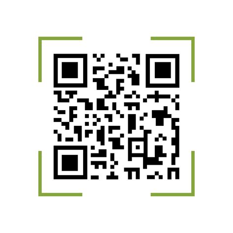 Qr Code In Green Frame Simple Vector Element Of Identification