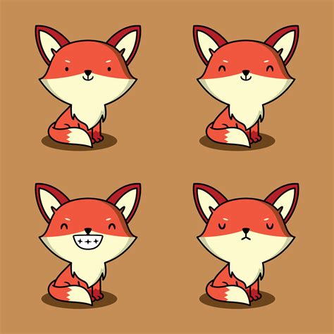 vector illustration of cute fox emoji 12981283 Vector Art at Vecteezy