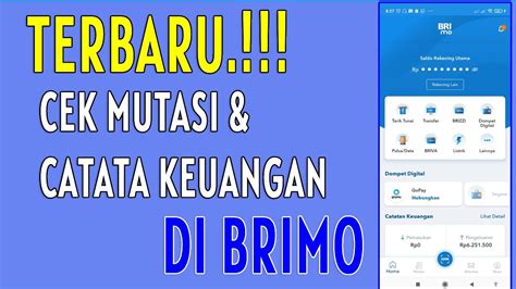 TERBARU CARA CEK MUTASI REKENING CATATAN KEUANGAN DI BRIMO YouTube