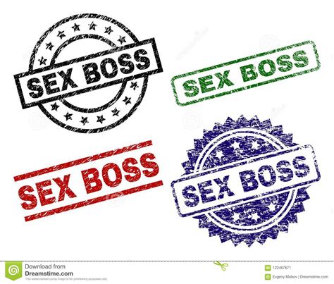 Damaged Textured Sex Boss Stamp Seals Stock Vector Illustration Of