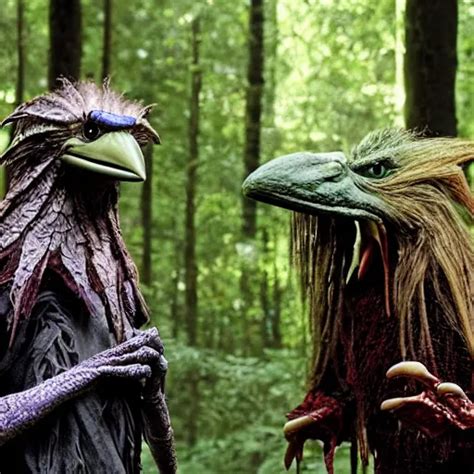 Two Skeksis From The Movie The Dark Crystal Are Stable Diffusion