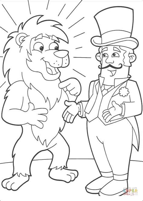 Coloriage L On Le Lion Du Cirque Et Son Dompteur Coloriages