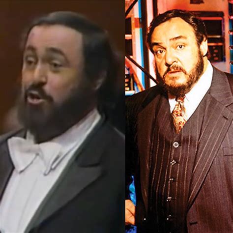 Luciano Pavarotti And His Lookalike Max Arturo Scrolller