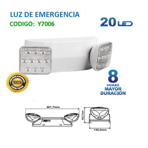 Luz De Emergencia Led Smd Hrs Lm Brillante Yohad Blue Planet