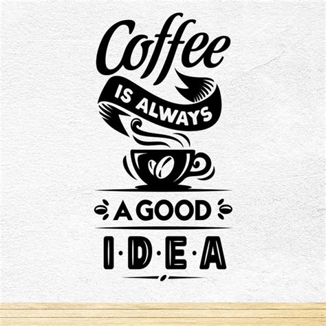 Coffee Cups Kitchen Wall Tea Sticker Vinyl Decal Art Restaurant Pub