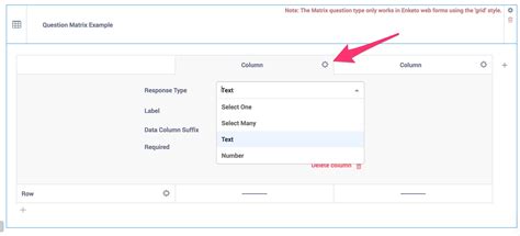 Question Matrix Response Type KoboToolbox Documentation