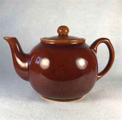 Vintage Brown Betty Teapot Amber Hue Marked England Larger Size