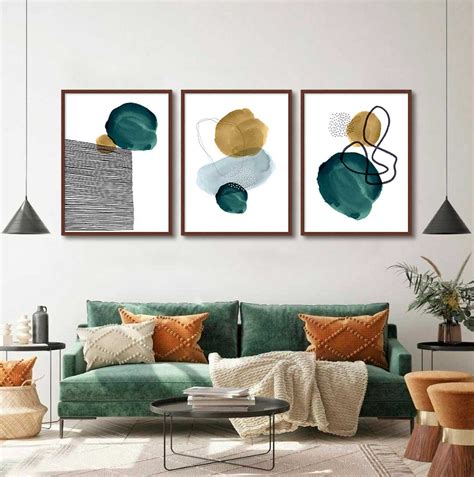 Kit 03 Quadros Decorativos Abstrato Arte Moderna Santoquadro Br