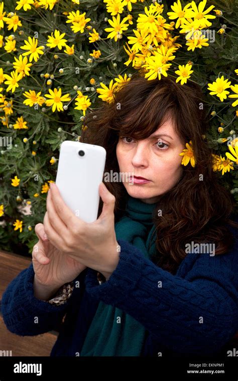 Woman Taking A Selfie Stock Photo Alamy