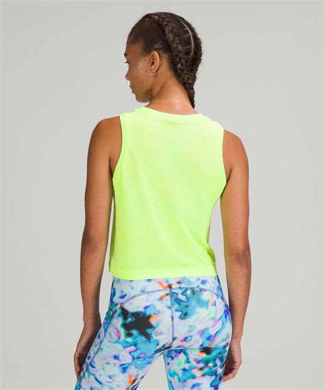 Lululemon Seawheeze Swiftly Breathe Cropped Tank Top Absinthe Clear