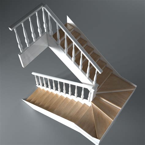 Wooden Stairs D Model Cgtrader