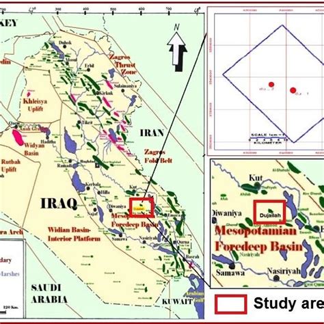 The Location Map Of The Study Area On The Tectonic Map Of Iraq After