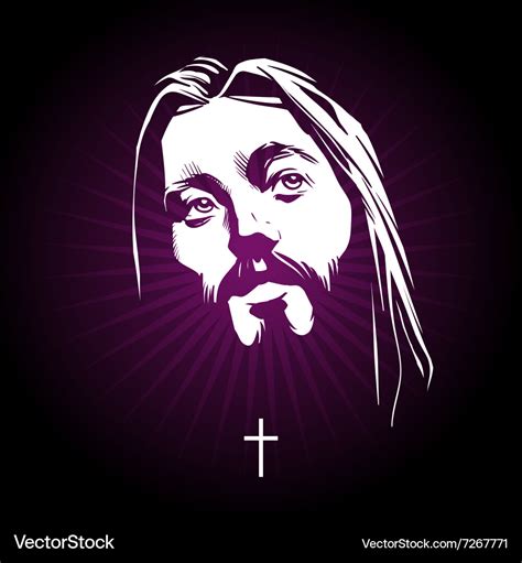 Jesus Face Portrait Royalty Free Vector Image Vectorstock