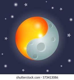 Yin Yang Symbol Sun Moon Equinox Stock Vector Royalty Free