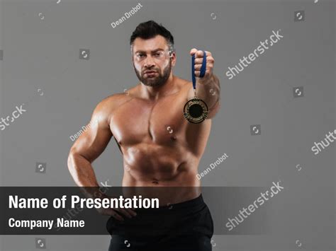 Weightlifting Attractive Muscular Shirtless Powerpoint Template Weightlifting Attractive