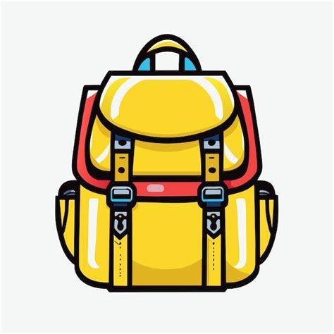 Ilustración de vector de doodle de bolso escolar Vector Premium