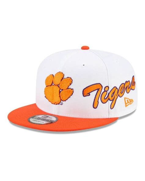 Ktz White And Orange Clemson Tigers Two Tone Side Script 9fifty