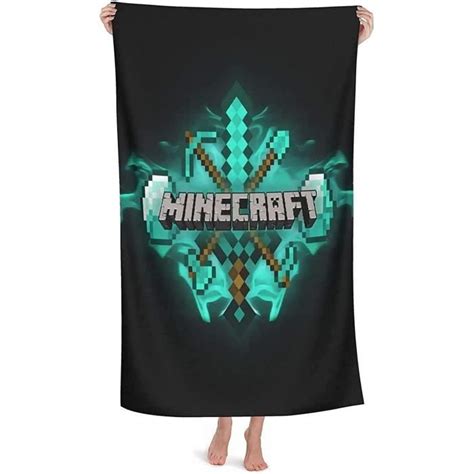 Qwas Minecraft Minecraft Serviette De Plage En Microfibre Schage Rapide Multiusages Grande