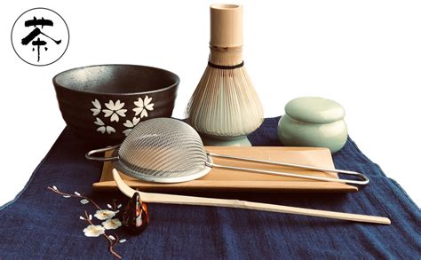 Artcome Traditional Japanese Matcha Tea Set Matcha Whisk Traditional Scoop Matcha Bowl