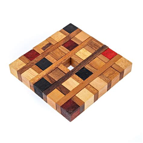 Mosaic Brain Teaser Game Handmade Wooden Mind Puzzle