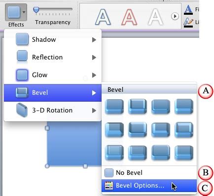 Apply Bevel Effects To Shapes In PowerPoint 2011 For Mac