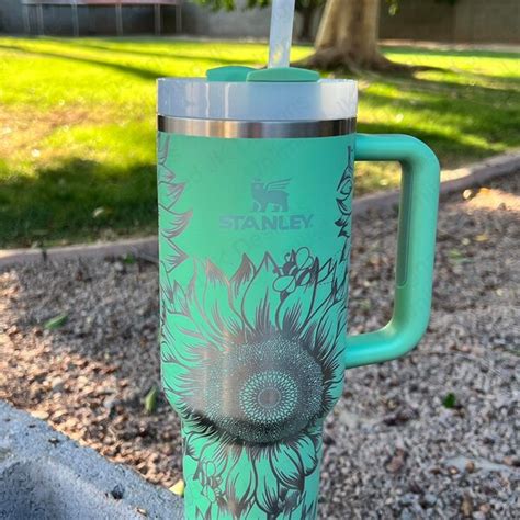 Sunflower Laser Engraved Stanley Tumbler Etsy