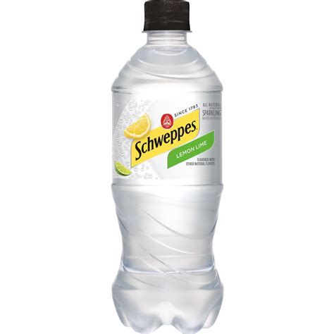 Schweppes Lemon Lime Sparkling Water Beverage 20 Fl Oz Bottle