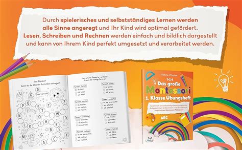 Das große Montessori 1 Klasse Übungsheft Spielerisch und