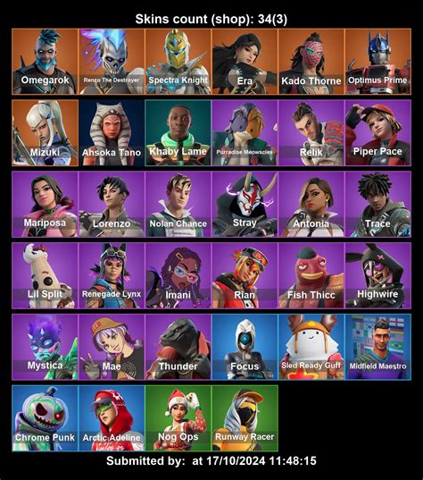 Buy 🦋34 Skins🪐 Nog Ops 🦋 Focus 💎 Era 🪐 Spectra Knight 💎 Kado Thorne 🪐