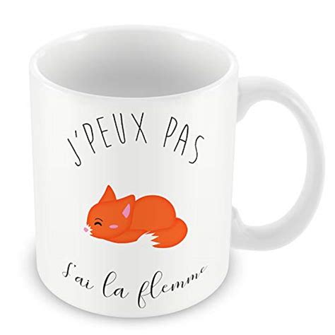 Mug C Ramique Tasse J Peux Pas J Ai La Flemme Humour Dessin Renard Roux