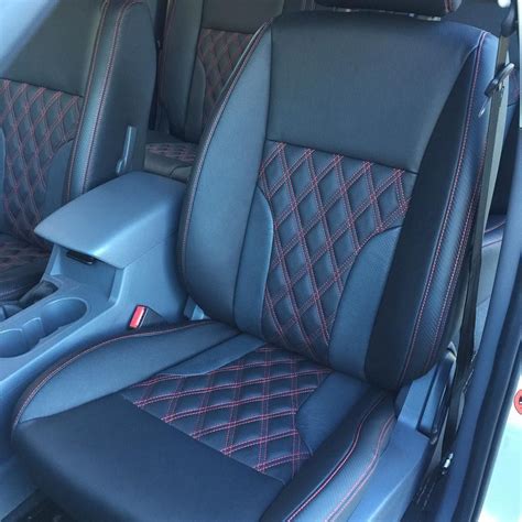 Ford Ranger Xlt black and red interior diamond stitch | Ford ranger ...