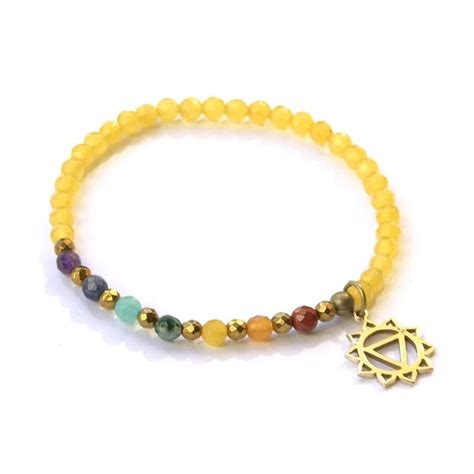 Solar Plexus Chakra Delicate Bracelet With Chakra Gemstones And Yello