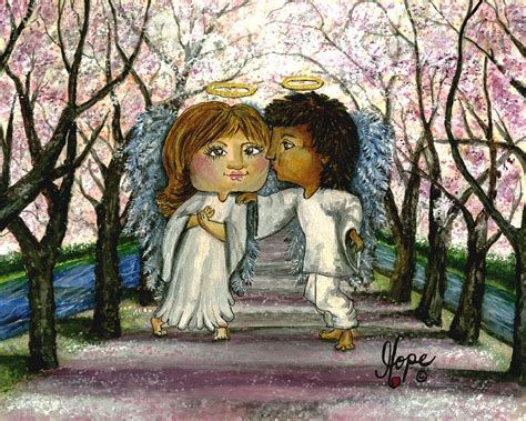 Guardian Angel Love Painting by Carolyn Hope - Pixels