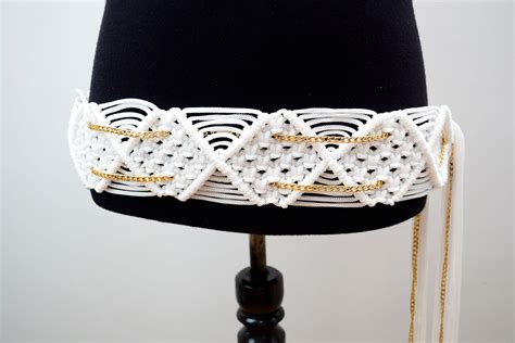 Elvis Style White Macrame Belt Macrame Fringe Belt Macrame Etsy