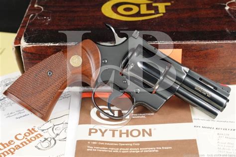 Scarce 3″ Colt Model Python I3630 357 Magnum Revolver Box And Letter